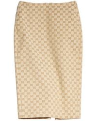 Gucci - Gg Cotton Canvas Midi Skirt - Lyst