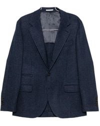 Brunello Cucinelli - Check-Pattern Single-Breasted Blazer - Lyst