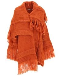 Stella McCartney - Asymmetric Fringed Cape - Lyst