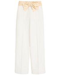 Valentino - Bow Detailed Pleated Trousers - Lyst