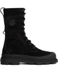 Moncler - Vera High Suede Lace-Up Boots - Lyst