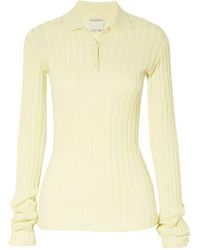 Calvin Klein - Amber Ribbed Wool Polo Sweater - Lyst