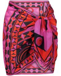 PUCCI - Printed Self-Tie Cotton Pareo - Lyst