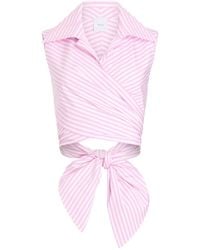 Patou - Striped Draped Sleeveless Top - Lyst