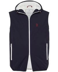 Brunello Cucinelli - Zip-Up Hooded Gilet - Lyst