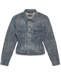 Balenciaga - Corseted Denim Jacket - Lyst