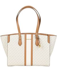 Michael Kors - Michael Becca Large Striped Signature Logo Tote Bag - Lyst
