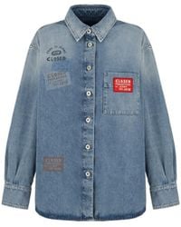 Closed - Oversized Printed Denim Shirt - Lyst