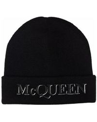 McQueen - Logo Embroidered Beanie - Lyst