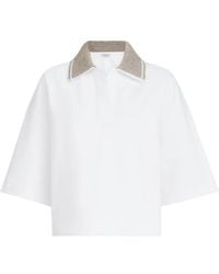 Brunello Cucinelli - Sparkling Knit-Collar T-Shirt - Lyst