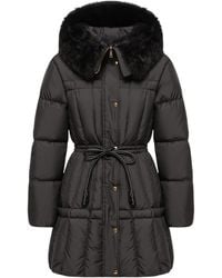 Moncler - Solennel Shearling Trimmed Hooded Short Down Parka - Lyst