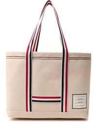 Thom Browne - Striped Detail Tote Bag - Lyst