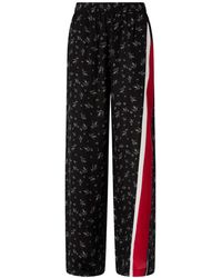 Pinko - Floral-Print Side-Stripe Trousers - Lyst