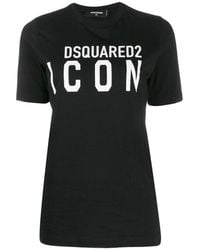 DSquared² - Icon Logo Printed Crewneck T-Shirt - Lyst