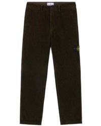 Stone Island - Compass-Motif Corduroy Trousers - Lyst