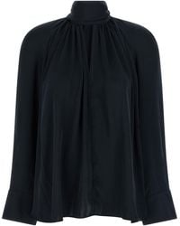 ROTATE BIRGER CHRISTENSEN - Logo Charm Blouse Bow Blouse - Lyst