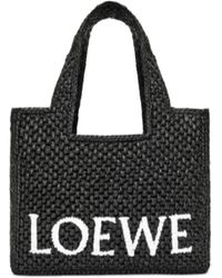 Loewe - Logo Embroidered Small Tote Bag - Lyst