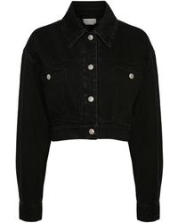McQueen - Cropped Denim Jacket - Lyst