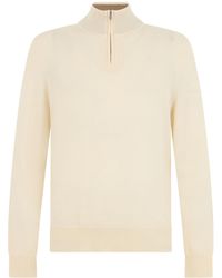 BOSS - Boss Half-Zip Knitted Sweater - Lyst