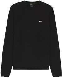 BOSS - Ever Logo Crewneck Knitted Sweater - Lyst
