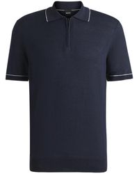 BOSS - Half-Zip Linen Polo Shirt - Lyst