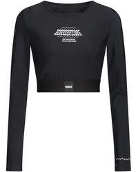 Dolce & Gabbana - Printed Long-Sleeve Cropped T-Shirt - Lyst
