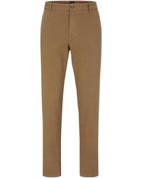 BOSS - Buttonzip Waist Casual Trousers - Lyst