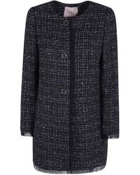 Twinset - Bouclé And Plumetis Tulle Coat - Lyst