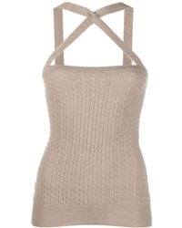 Patou - Cross-Strap Cable Knitted Top - Lyst
