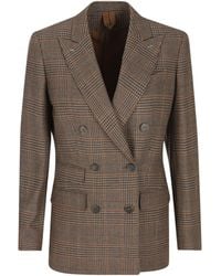 Max Mara - Deserto Checked Double-Breasted Blazer - Lyst