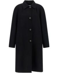 Prada - Single-Breasted Long Coat - Lyst