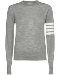 Thom Browne - 4-Bar Ribbed Crewneck Sweater - Lyst