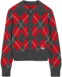 Ami Paris - Ami Argyle Printed Cardigan - Lyst