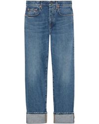 Gucci - Logo Patch Jeans - Lyst