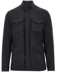 Herno - High-Collar Field Jacket - Lyst