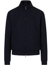 Emporio Armani - Long-Sleeved Stand-Up Collar Coat - Lyst