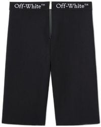 Off-White c/o Virgil Abloh - Logo Waistband Zip Detailed Shorts - Lyst
