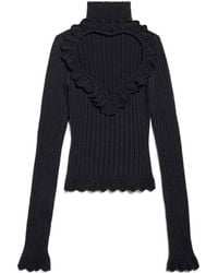 Balenciaga - Heart Cut-Out Ruffled Top - Lyst