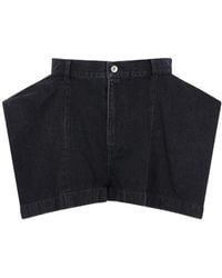 Sacai - Mid-Rise Denim Shorts - Lyst