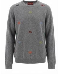 Gucci - Fine Cashmere Sweater With Intarsia - Lyst