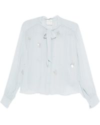 forte_forte - "Carousel Des Sylphes" Embroidery Bow-Tie Shirt - Lyst