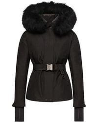 Moncler - Grenoble Belted Fur-Trim Down Jacket - Lyst