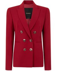 Pinko - Double-Breasted Peak-Lapel Blazer - Lyst