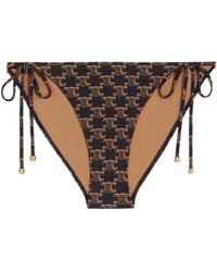 Celine - Matt Jersey Swimsuit Slip With Monogram - Lyst