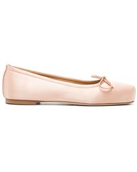Aeyde - Square-Toe Satin Ballerina Shoes - Lyst