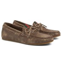 Gucci - Distressed Boat Shoes - Lyst
