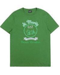 EA7 - Logo Printed T-Shirt With Round Neck - Lyst