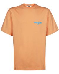 MSGM - Logo Printed Crewneck T-Shirt - Lyst