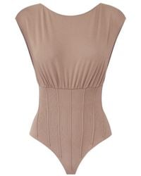 Elisabetta Franchi - Crewneck Knit Bodysuit - Lyst