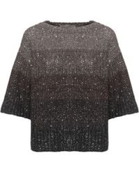D.exterior - Degradé Sequined Knitted Sweater - Lyst